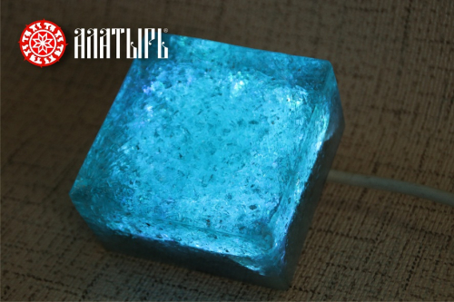 Брусчатка светящаяся 10х10 Кристалл Алатырь 12 Вольт RGB мультицветная IP68